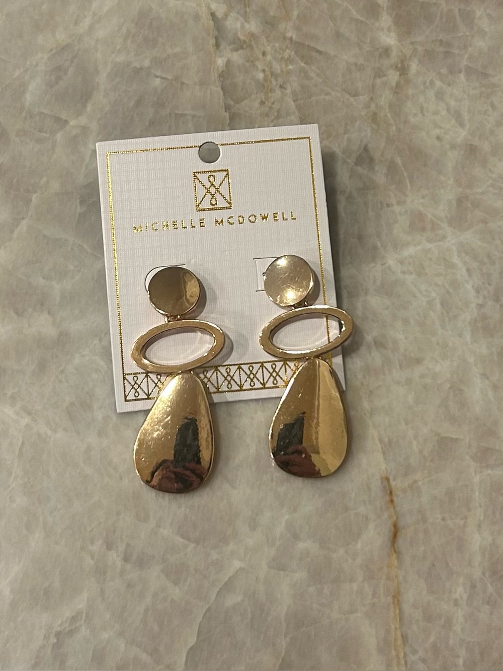 Michelle McDowell Gold Drop Statement Earrings